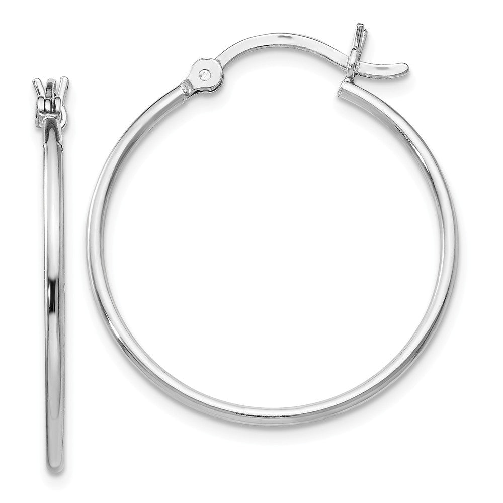 1.25mm Polished Sterling Silver Round Hoop Earrings, 25mm (1 in), Item E11592 by The Black Bow Jewelry Co.