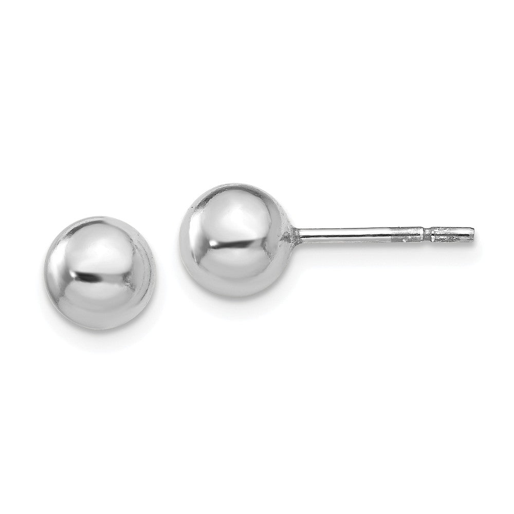 6mm Polished Ball Post Earrings in Sterling Silver, Item E11606 by The Black Bow Jewelry Co.