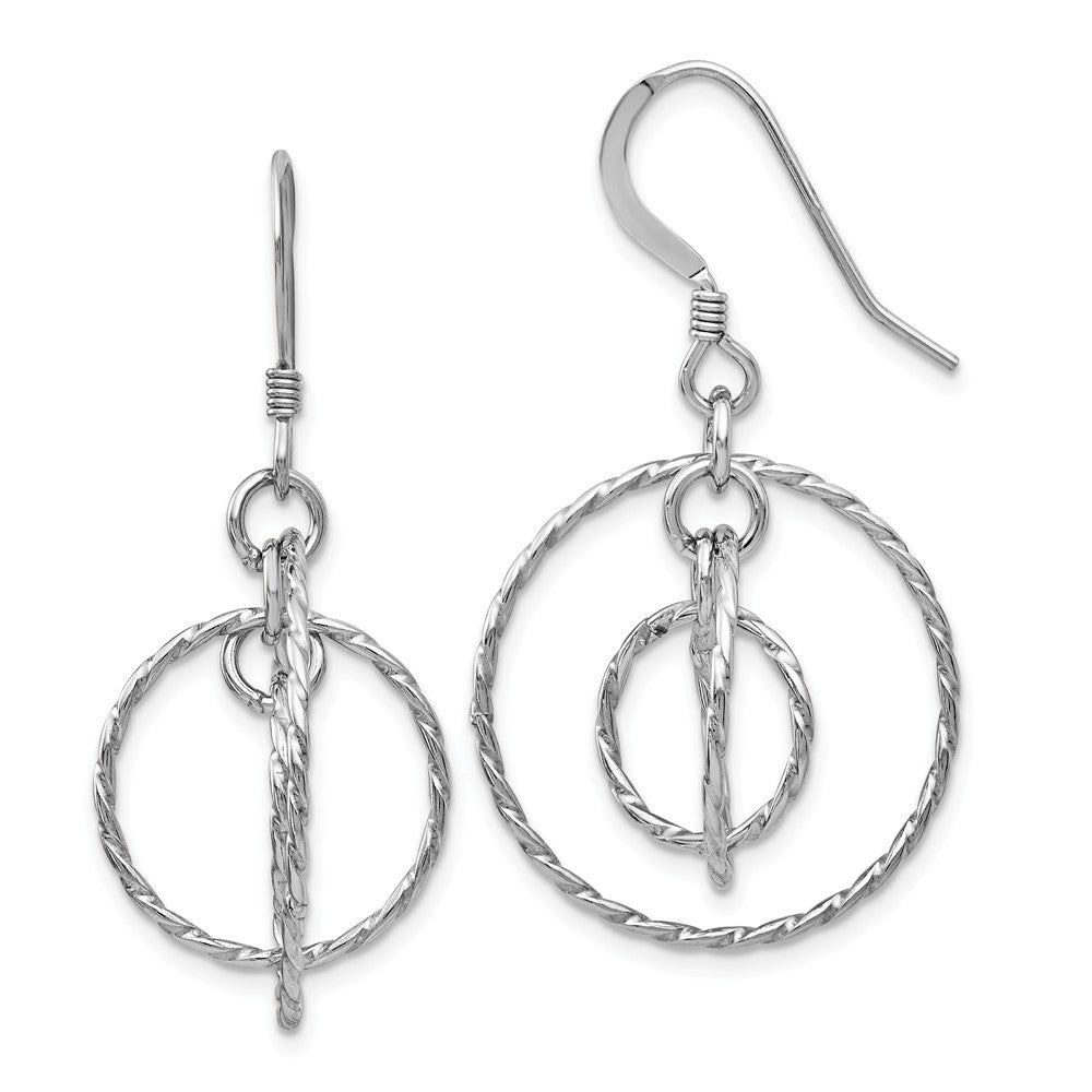 22mm Twisted Triple Circle Dangle Earrings in Sterling Silver, Item E11611 by The Black Bow Jewelry Co.