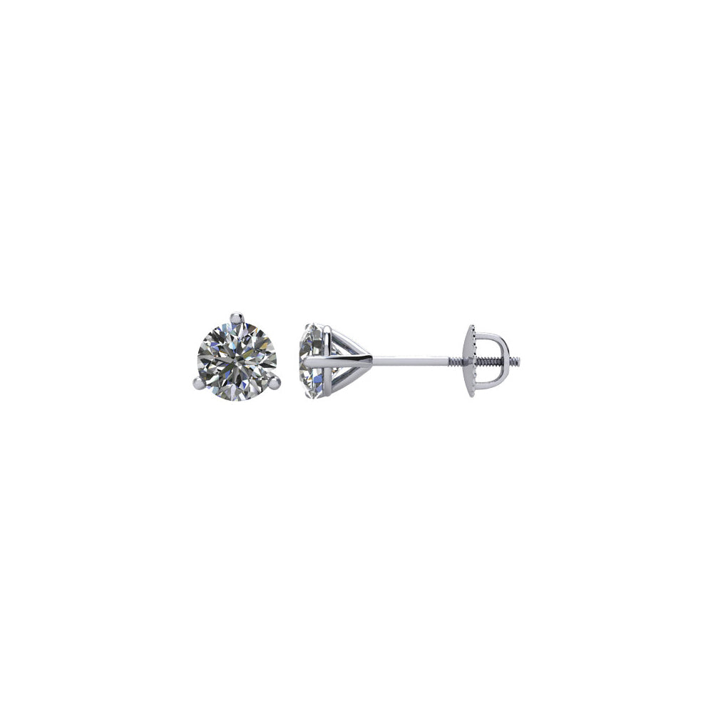 Round 1/4 Cttw Diamond Screw Back Stud Earrings in 14k White Gold, Item E11778 by The Black Bow Jewelry Co.