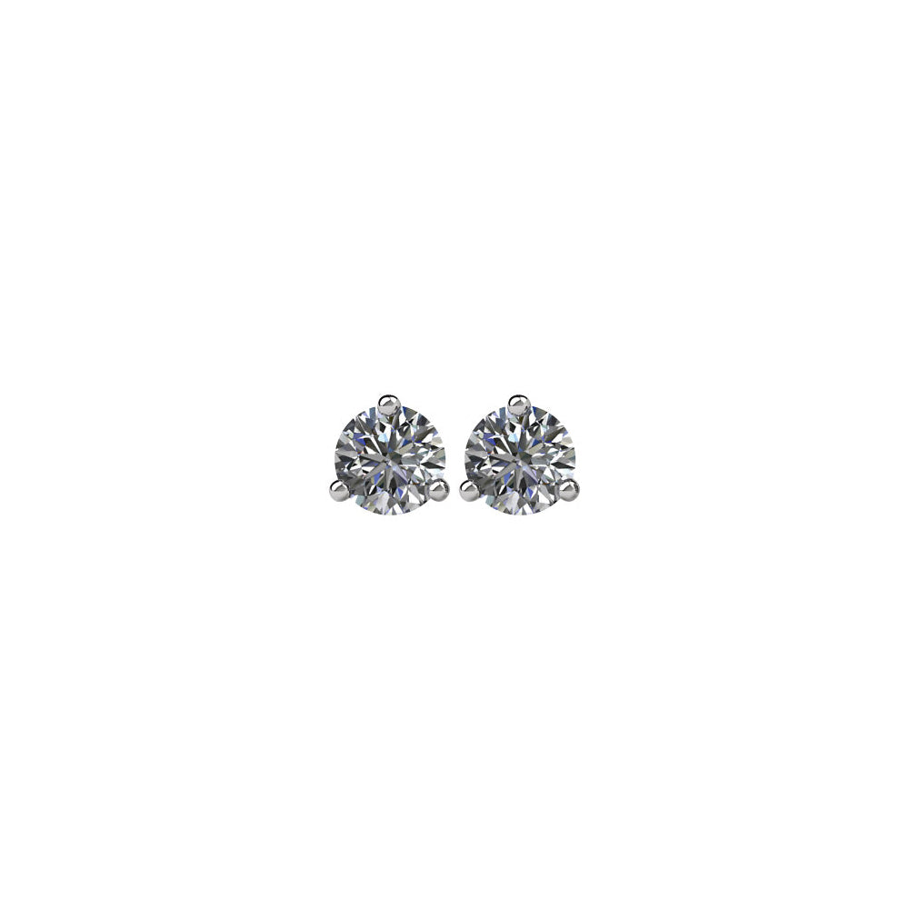Alternate view of the Round 1/2 Cttw Diamond Screw Back Stud Earrings in 14k White Gold by The Black Bow Jewelry Co.