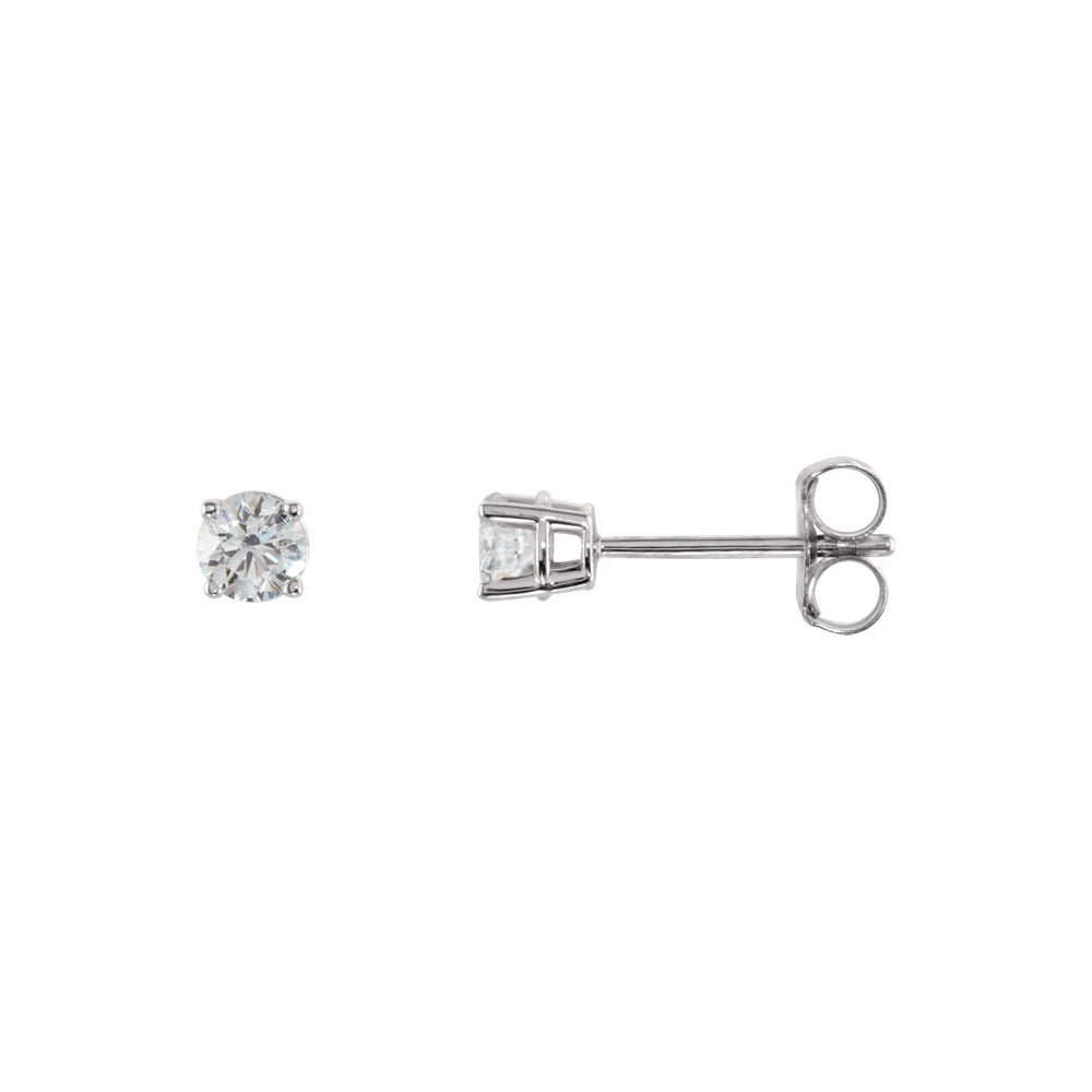 Round 1/3 Cttw Basket Style Diamond Stud Earrings in 14k White Gold, Item E11790 by The Black Bow Jewelry Co.