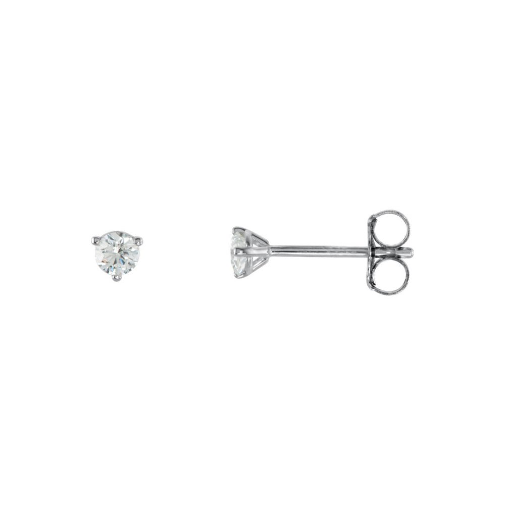 1/5 Cttw Round Diamond Friction Back Stud Earrings in 14k White Gold, Item E11799 by The Black Bow Jewelry Co.