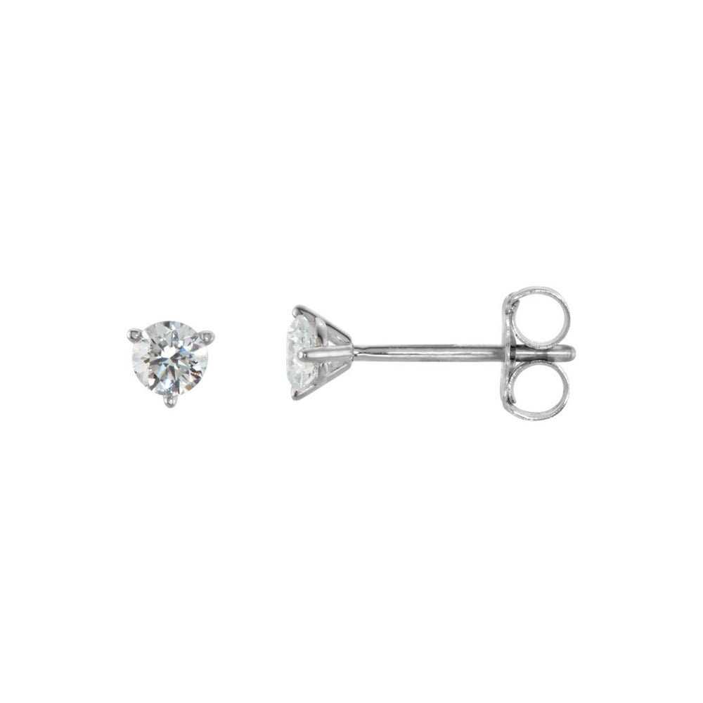 1/4 Cttw Round Diamond Friction Back Stud Earrings in 14k White Gold, Item E11800 by The Black Bow Jewelry Co.