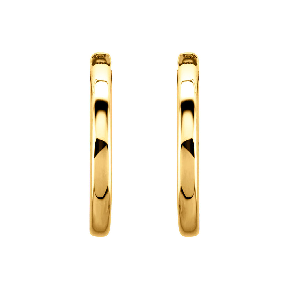 Alternate view of the 2.6mm Hinged Endless Round Hoop Earrings in 14k Yellow Gold, 24mm by The Black Bow Jewelry Co.