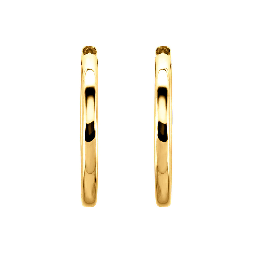 Alternate view of the 2.6mm Hinged Endless Round Hoop Earrings in 14k Yellow Gold, 29mm by The Black Bow Jewelry Co.