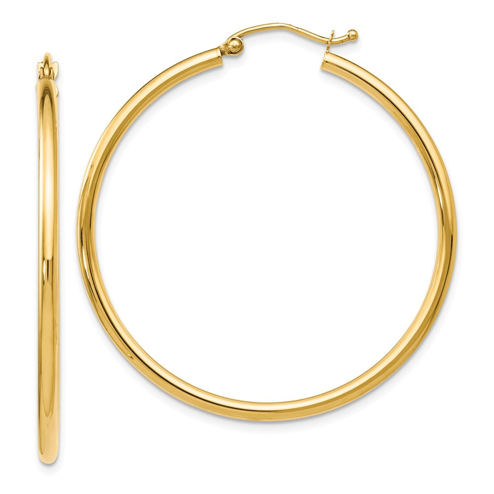 14K Yellow Gold online Hollow Tube Continuous Hoop Earrings 3/4