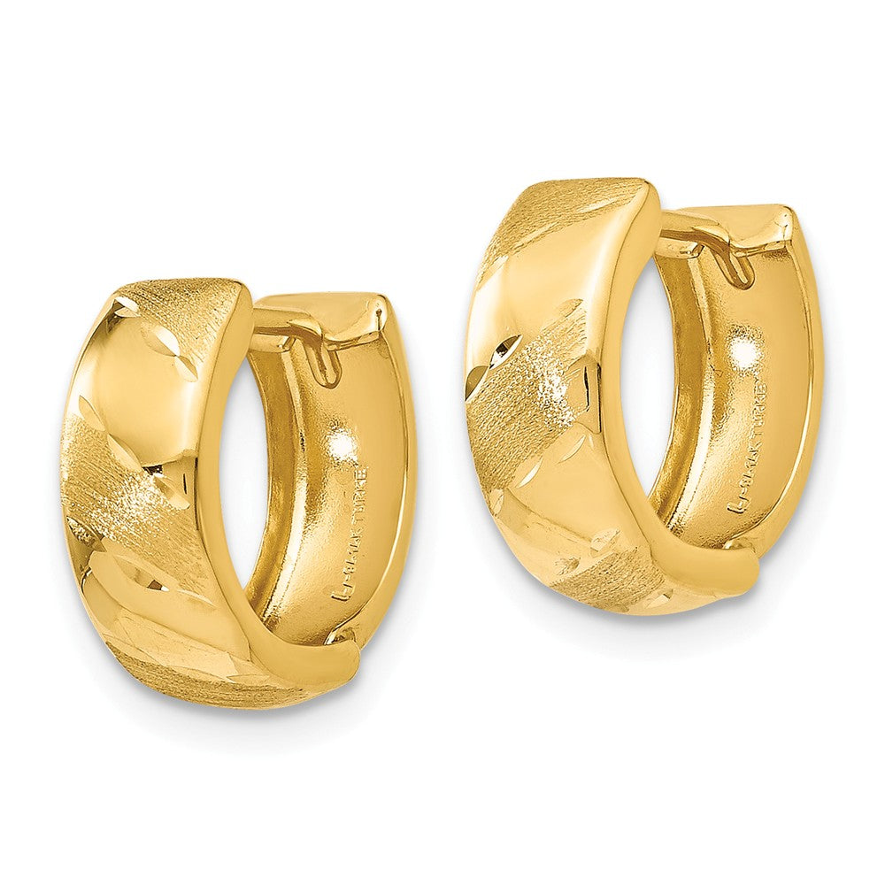 Alternate view of the 5mm Polished &amp; Satin Hinged Hoops in 14k Yellow Gold, 13mm (1/2 Inch) by The Black Bow Jewelry Co.