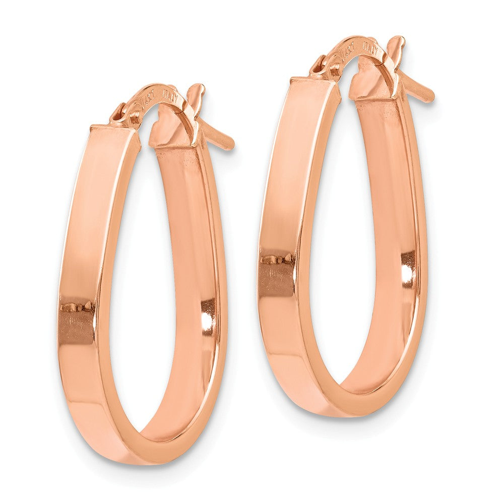 Alternate view of the 3mm U Shape Hoop Earrings in 14k Yellow Gold, 19mm (3/4 Inch) by The Black Bow Jewelry Co.