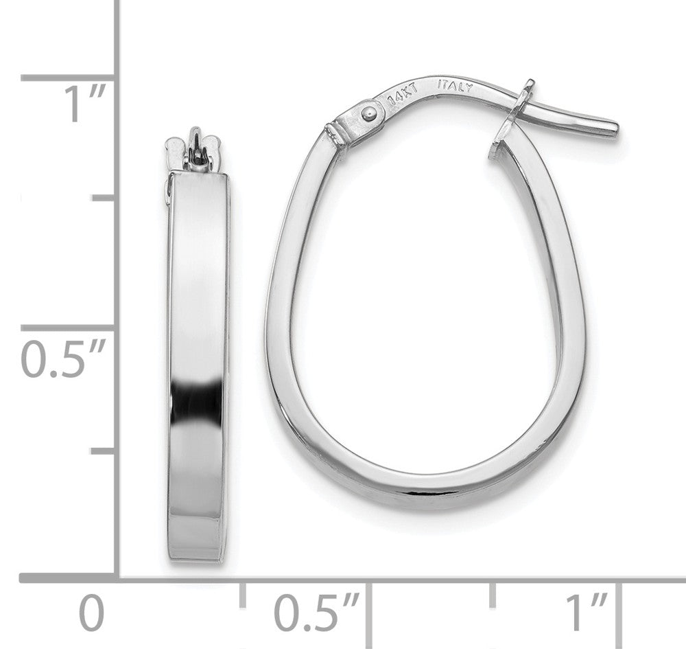 Alternate view of the 3mm U Shape Hoop Earrings in 14k White Gold, 19mm (3/4 Inch) by The Black Bow Jewelry Co.