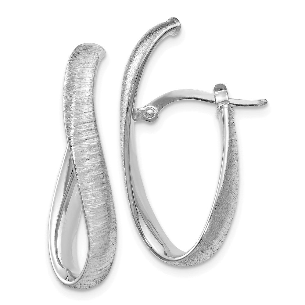 4mm Textured Twist Hoop Earrings in 14k White Gold, 28mm (1 1/8 Inch), Item E12200 by The Black Bow Jewelry Co.
