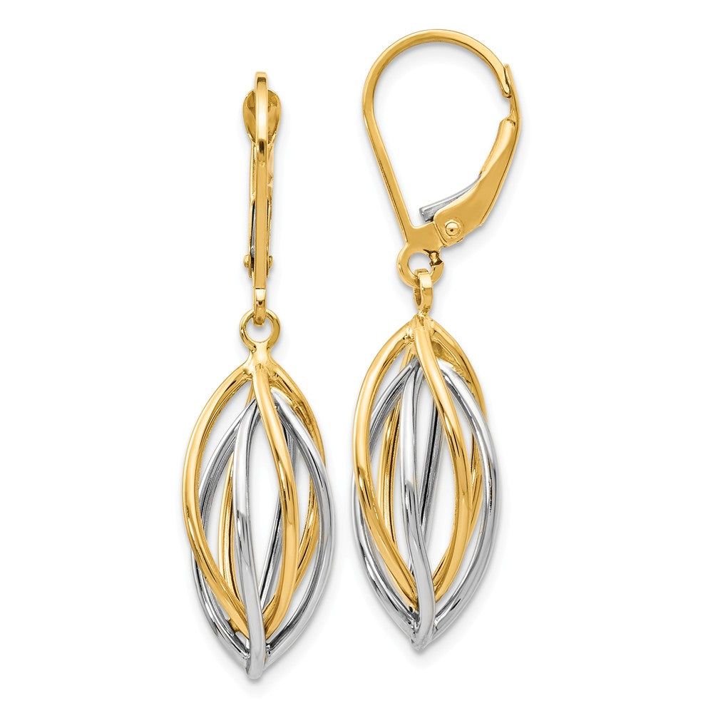 9ct Gold Two Tone Wave Drop Earrings | Prouds