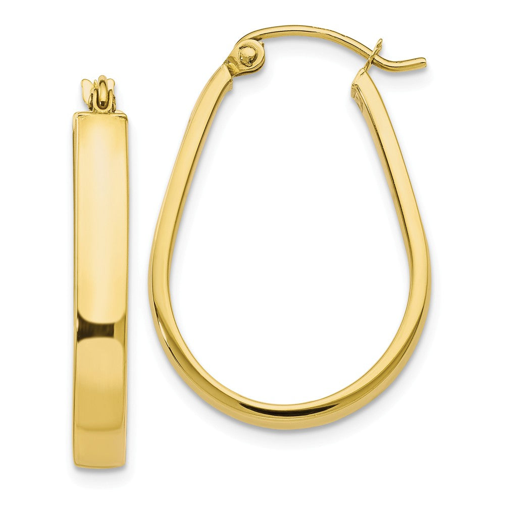 3.5mm U Shape Hoop Earrings in 10k Yellow Gold, 26mm (1 Inch), Item E12529 by The Black Bow Jewelry Co.