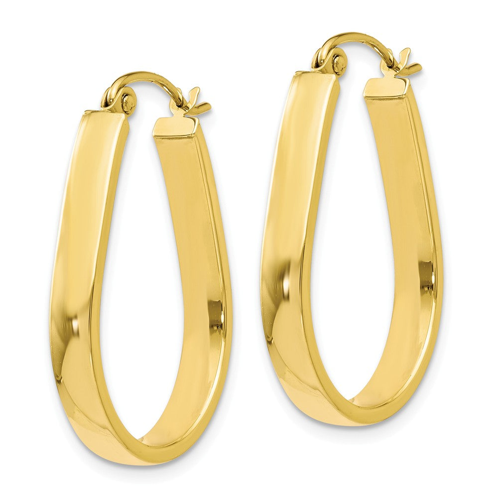 Alternate view of the 3.5mm U Shape Hoop Earrings in 10k Yellow Gold, 26mm (1 Inch) by The Black Bow Jewelry Co.