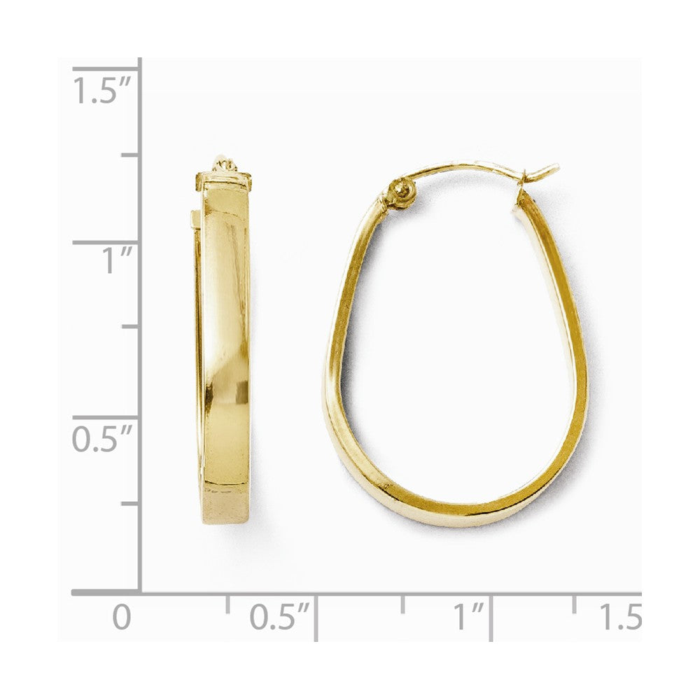 Alternate view of the 3.5mm U Shape Hoop Earrings in 10k Yellow Gold, 26mm (1 Inch) by The Black Bow Jewelry Co.