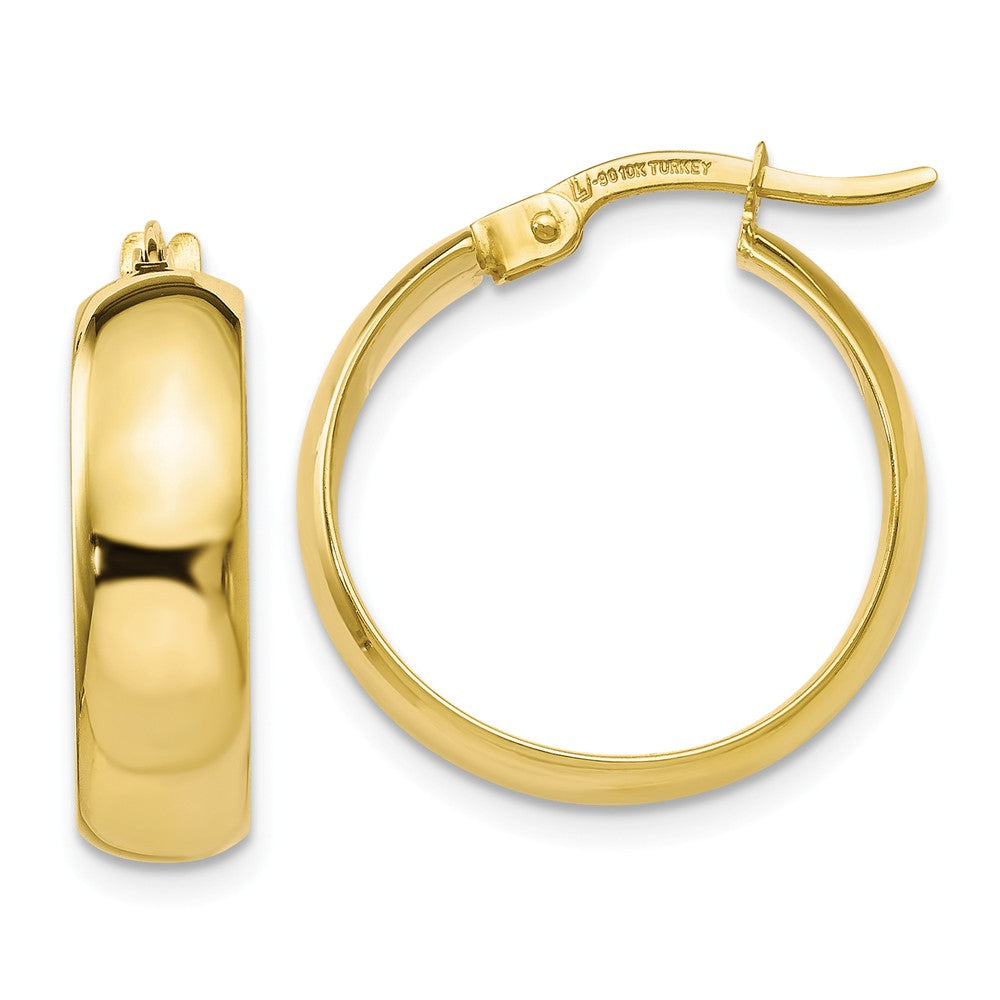 4.5mm Polished Round Hoop Earrings 10k Yellow Gold, 18mm (11/16 Inch), Item E12575 by The Black Bow Jewelry Co.