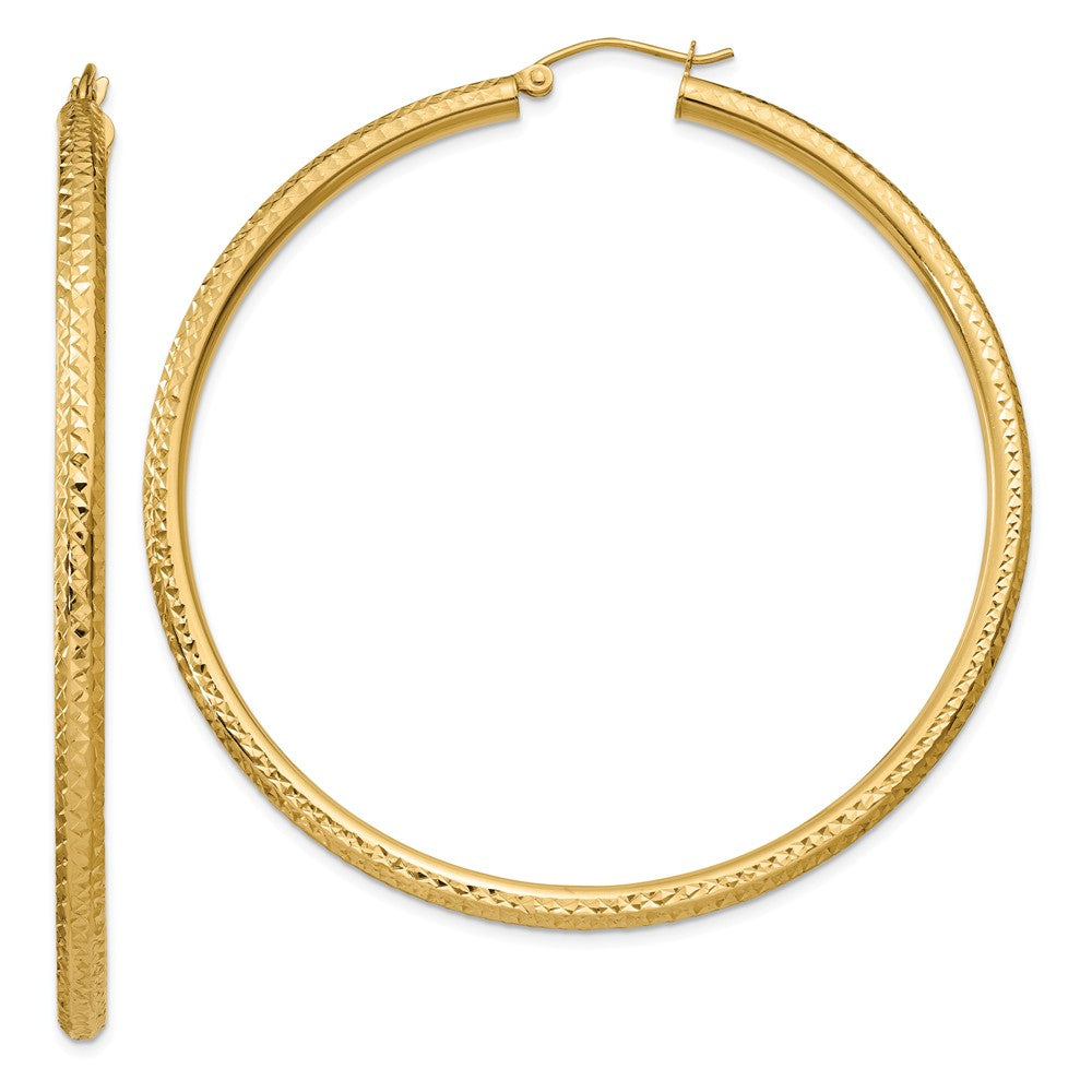 Hoop Earrings 14K Yellow Gold 60mm