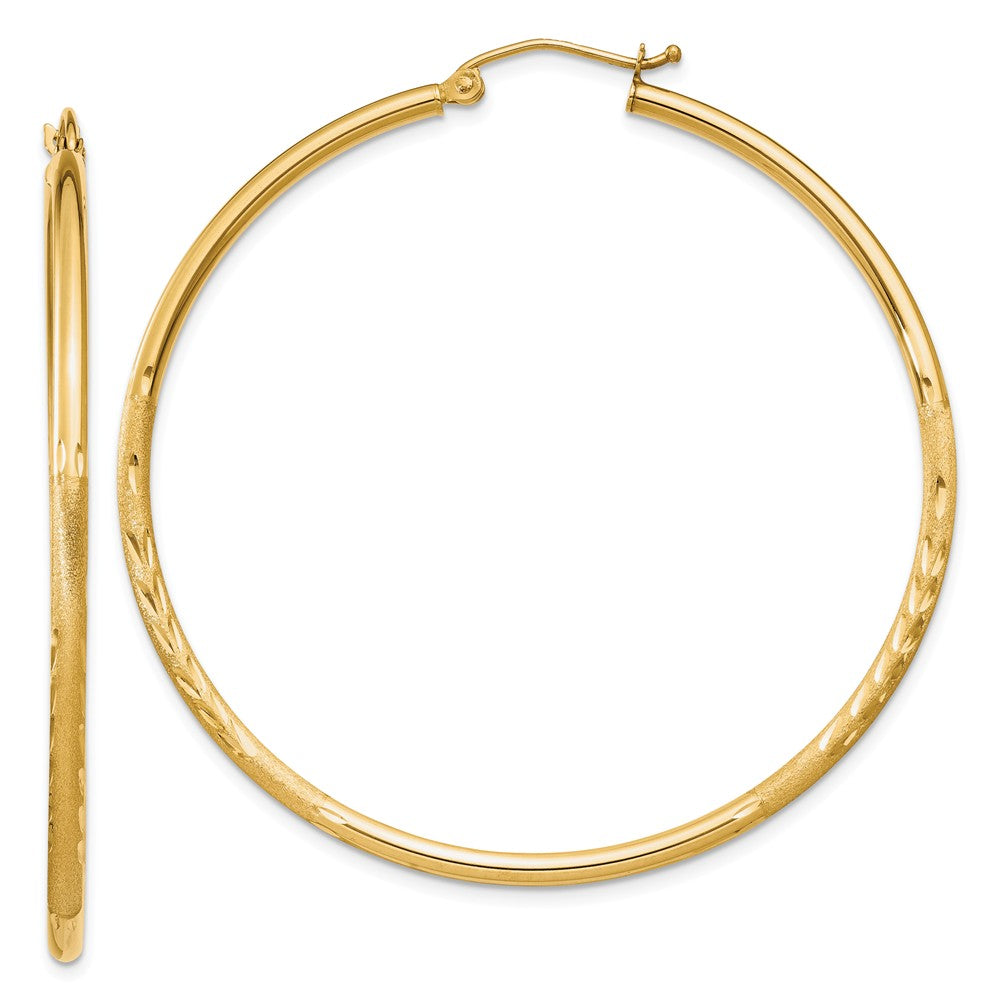 Hoop Earrings 14K Yellow Gold 50mm