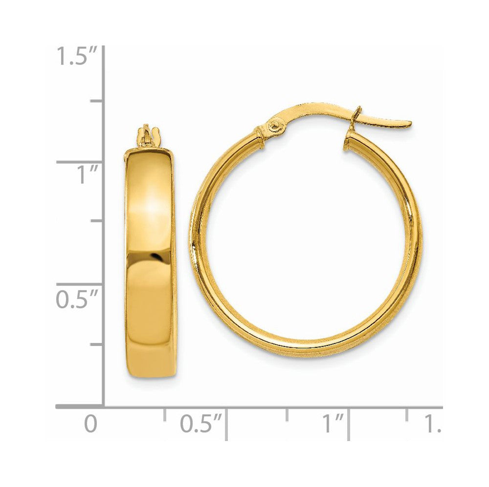 Alternate view of the 4.75mm x 23mm Polished 14k Yellow Gold Round Hoop Earrings by The Black Bow Jewelry Co.