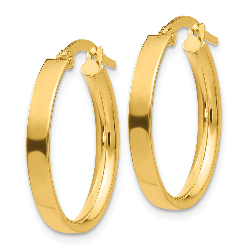 14K Yellow Gold Flat & Wide Hoop Earrings (5mm Wide), Two Sizes 40mm