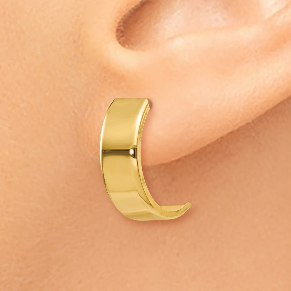 Alternate view of the 5.5mm x 16mm Polished 14k Yellow Gold J-Hoop Earrings by The Black Bow Jewelry Co.