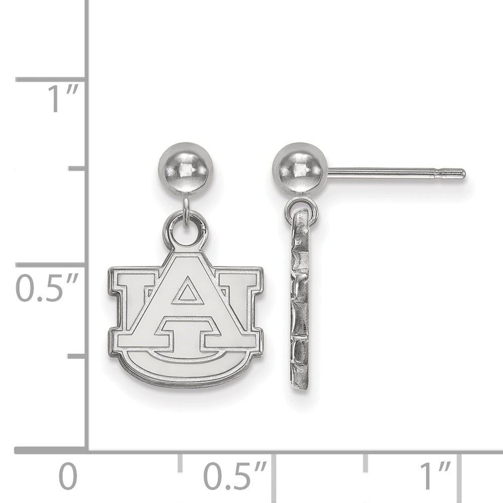 Alternate view of the 14k White Gold Auburn University Ball Dangle Earrings by The Black Bow Jewelry Co.