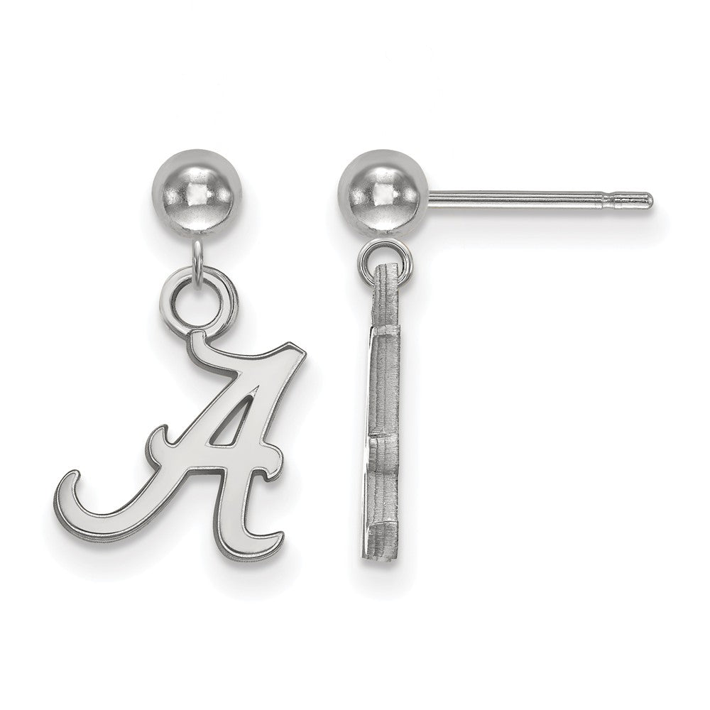 14k White Gold University of Alabama Ball Dangle Earrings, Item E13639 by The Black Bow Jewelry Co.