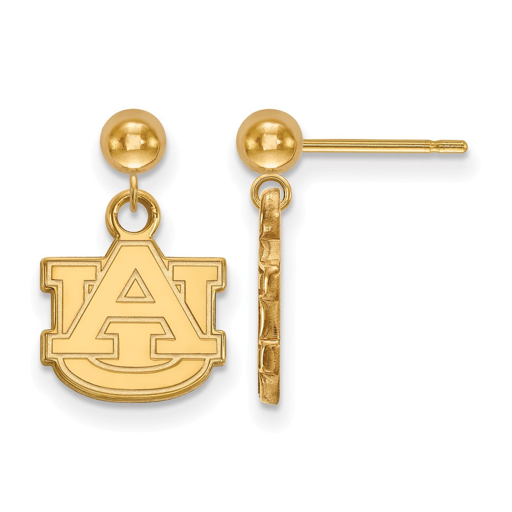 14k Gold Plated Silver Auburn University Ball Dangle Earrings, Item E13699 by The Black Bow Jewelry Co.