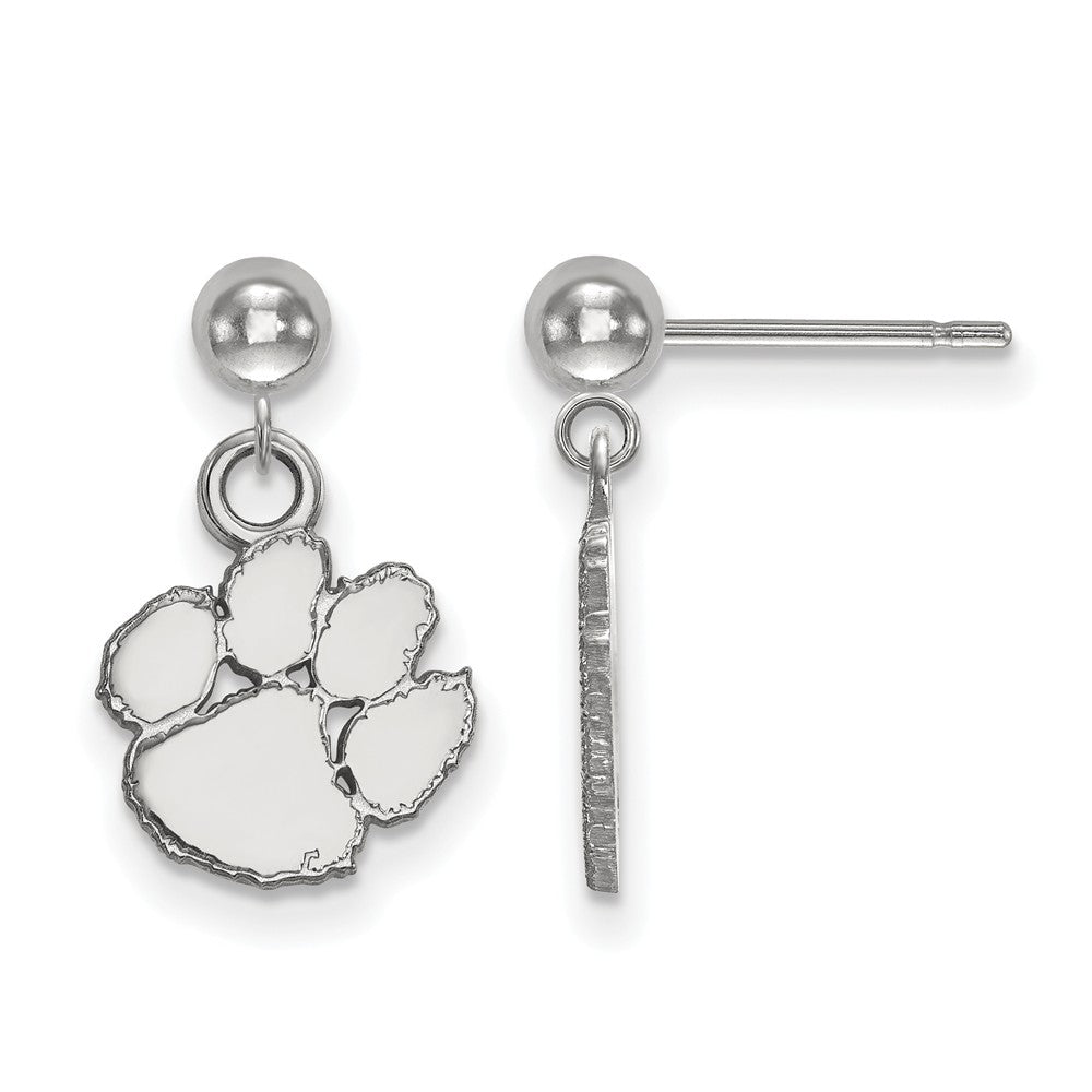 Sterling Silver Clemson University Ball Dangle Earrings, Item E13739 by The Black Bow Jewelry Co.