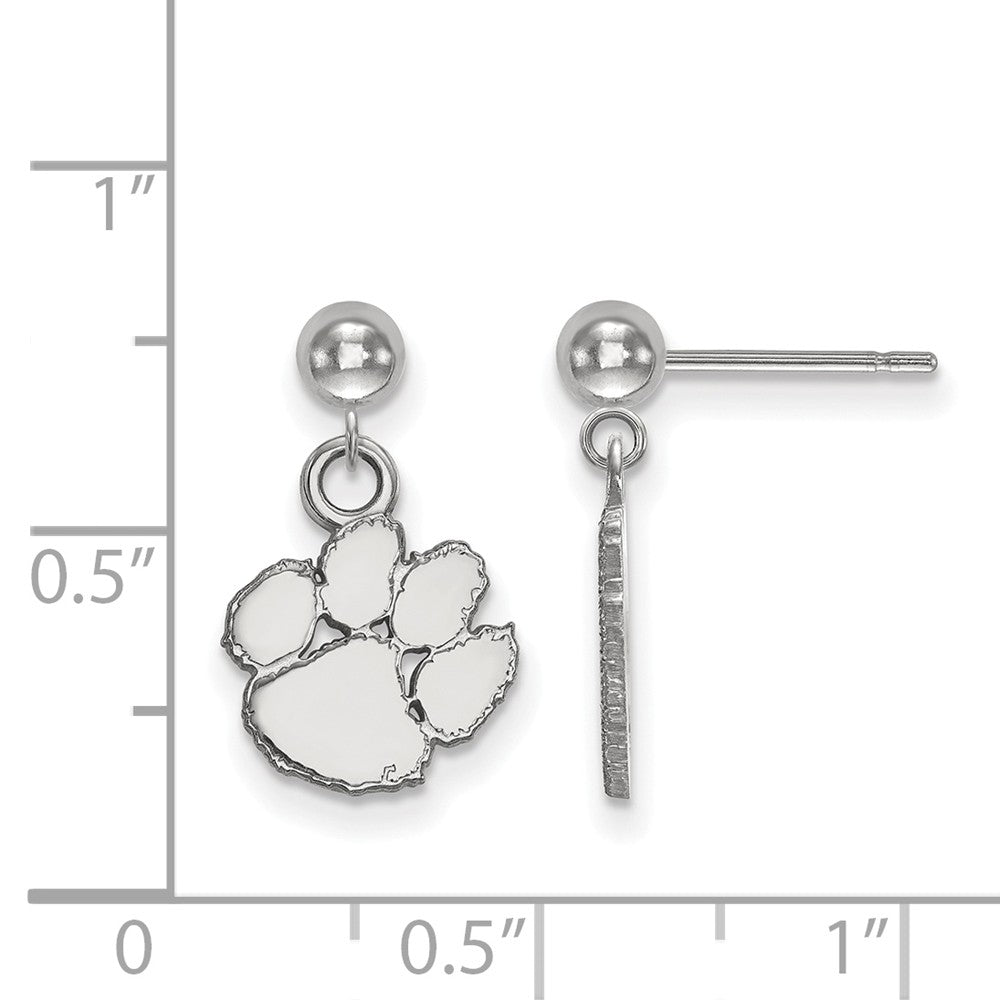 Alternate view of the Sterling Silver Clemson University Ball Dangle Earrings by The Black Bow Jewelry Co.