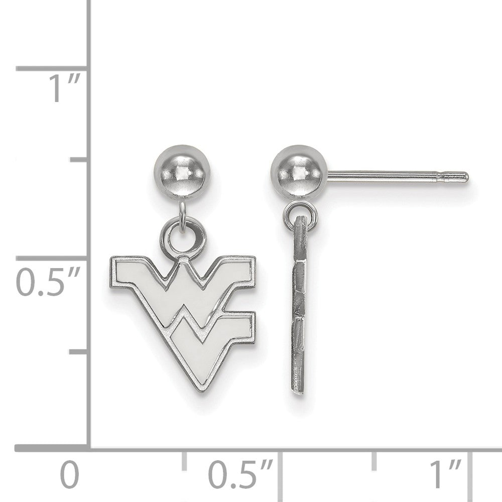 Alternate view of the Sterling Silver West Virginia University Ball Dangle Earrings by The Black Bow Jewelry Co.