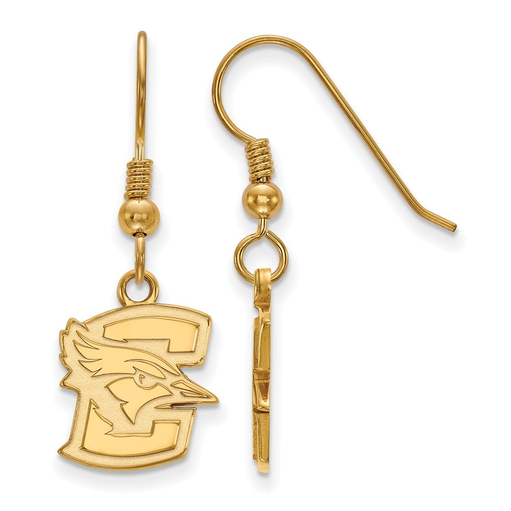 14k Gold Plated Silver Creighton University Small Dangle Earrings, Item E13780 by The Black Bow Jewelry Co.