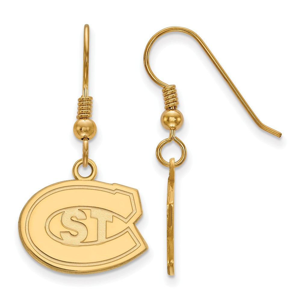 14k Gold Plated Silver St. Cloud State Small Dangle Earrings, Item E13808 by The Black Bow Jewelry Co.