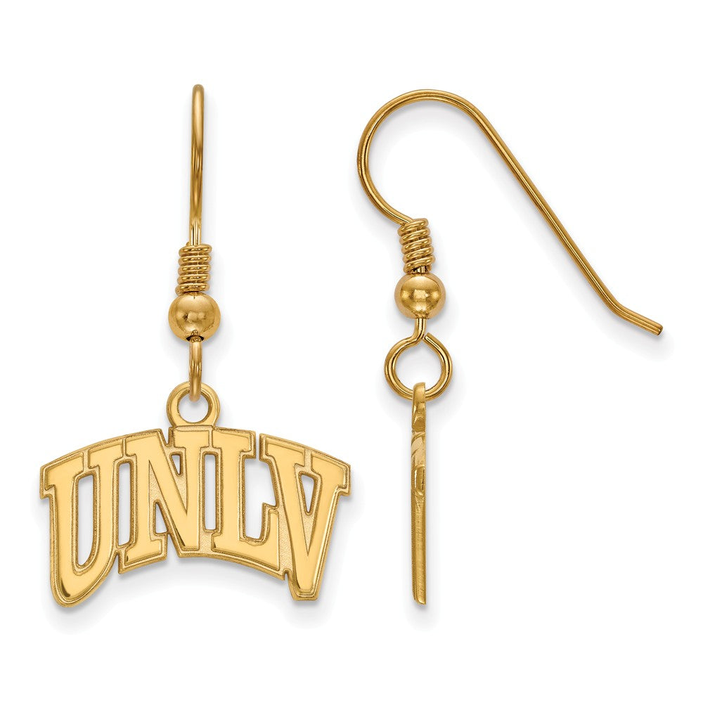 14k Gold Plated Silver U of Nevada Las Vegas Dangle Earrings, Item E13818 by The Black Bow Jewelry Co.