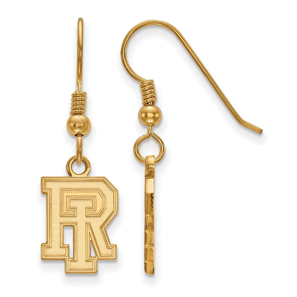 14k Gold Plated Silver University of Rhode Island Dangle Earrings, Item E13840 by The Black Bow Jewelry Co.
