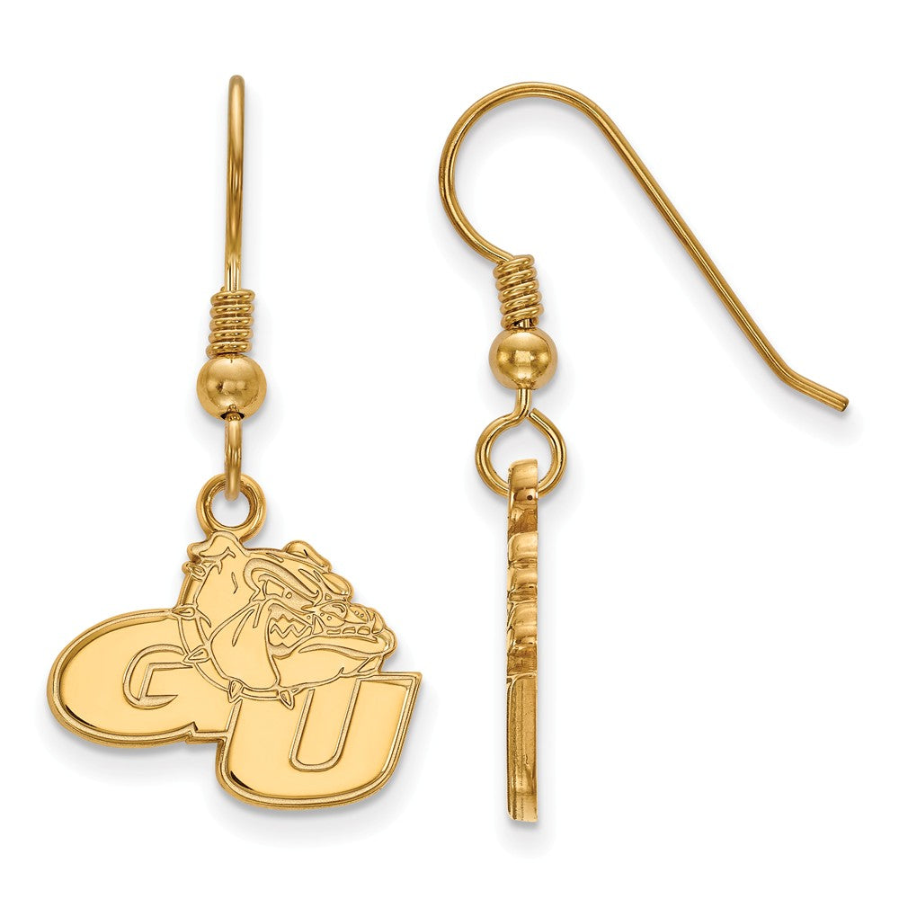 14k Gold Plated Silver Gonzaga University Small Dangle Earrings, Item E13844 by The Black Bow Jewelry Co.