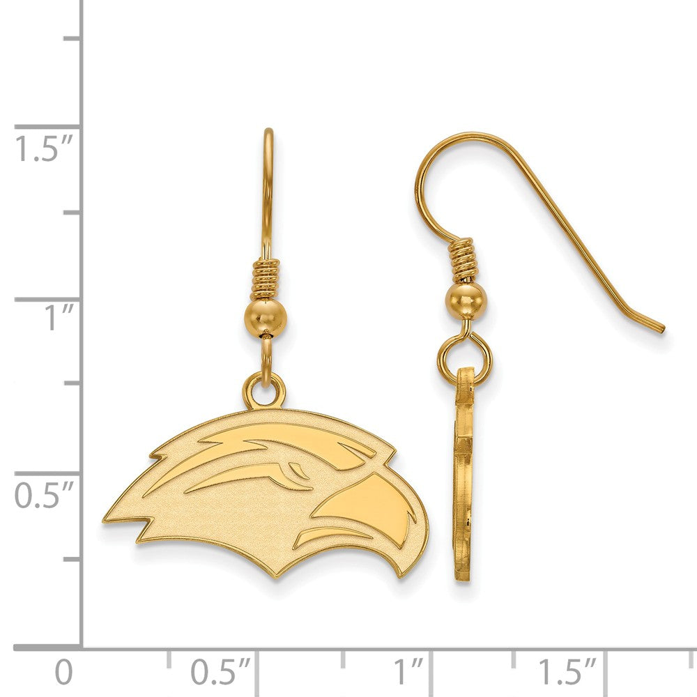 14K Gold Plated Silver University of Mississippi Dangle Earrings