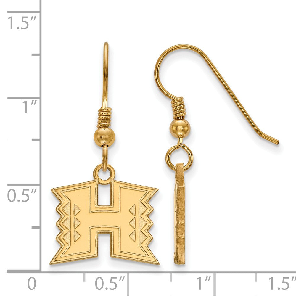 Alternate view of the 14k Gold Plated Silver The University of Hawai&#39;i Dangle Earring by The Black Bow Jewelry Co.