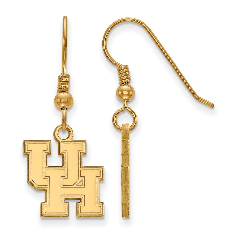 14k Gold Plated Silver University of Houston Dangle Earrings, Item E13888 by The Black Bow Jewelry Co.