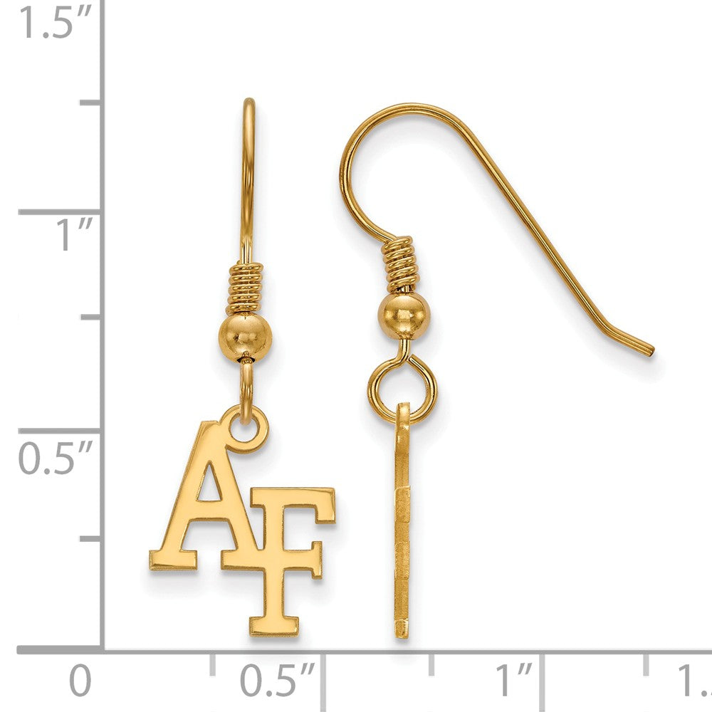 Alternate view of the 14k Gold Plated Silver Air Force Academy Dangle Earring by The Black Bow Jewelry Co.