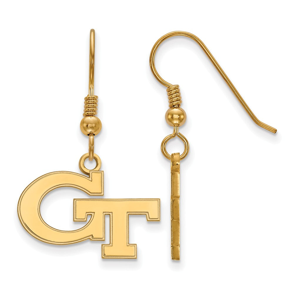 14k Gold Plated Silver Georgia Technology SM Dangle Earring, Item E13906 by The Black Bow Jewelry Co.