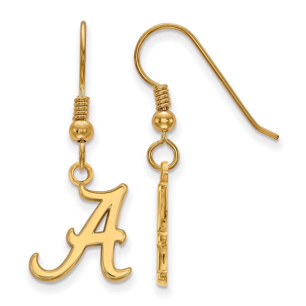 14k Gold Plated Silver University of Alabama SM Dangle Earrings, Item E13917 by The Black Bow Jewelry Co.
