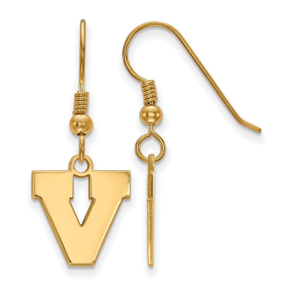 14k Gold Plated Silver University of Virginia Dangle Earrings, Item E13972 by The Black Bow Jewelry Co.