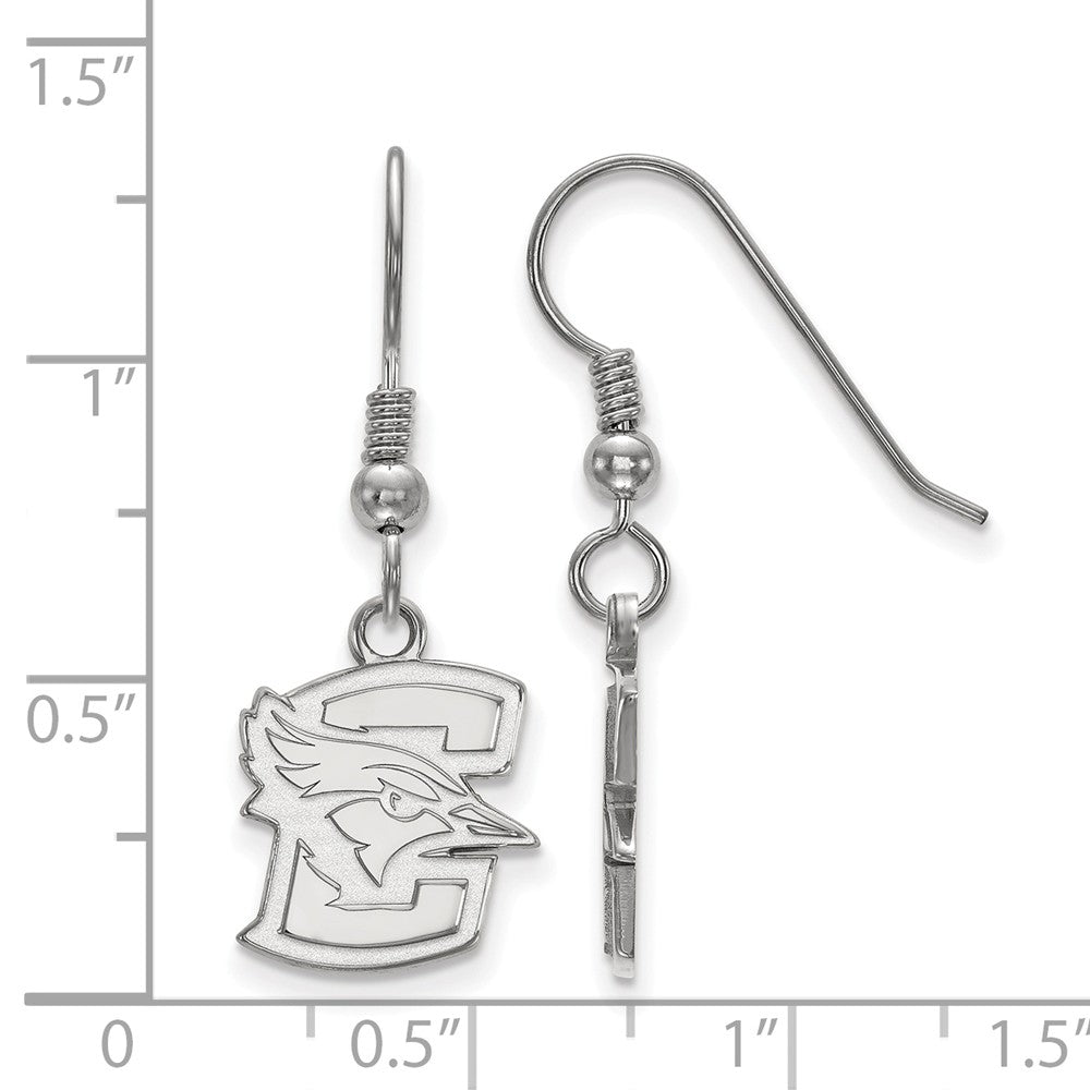 Alternate view of the Sterling Silver Creighton University Small Dangle Earrings by The Black Bow Jewelry Co.