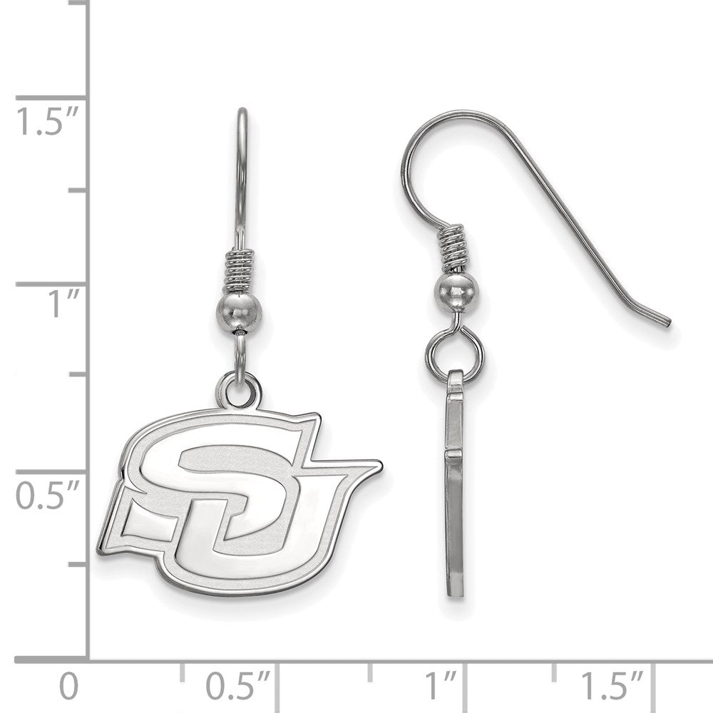 Alternate view of the Sterling Silver Southern University Small Dangle Earrings by The Black Bow Jewelry Co.
