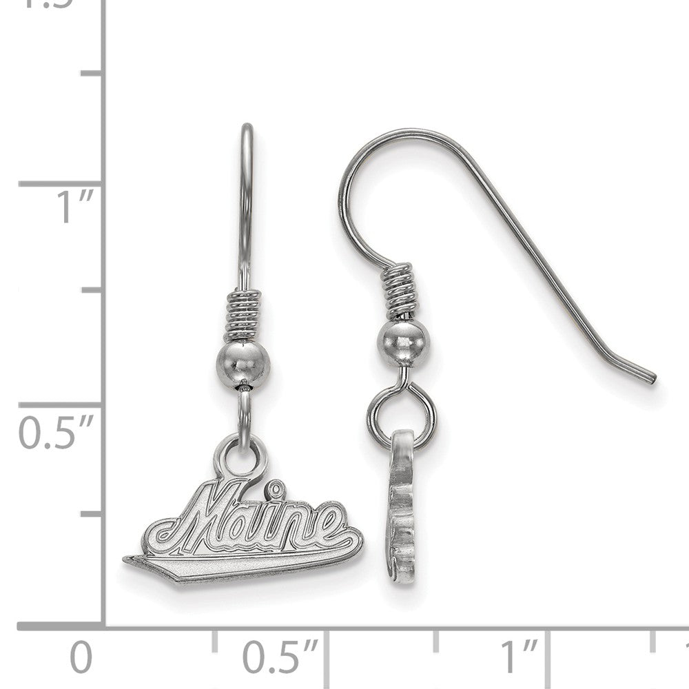 Alternate view of the Sterling Silver University of Maine Small Dangle Earrings by The Black Bow Jewelry Co.