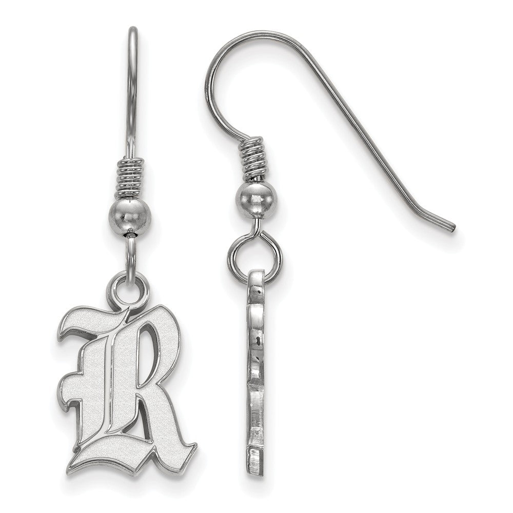 Sterling Silver Rice University Small Dangle Earrings, Item E14053 by The Black Bow Jewelry Co.