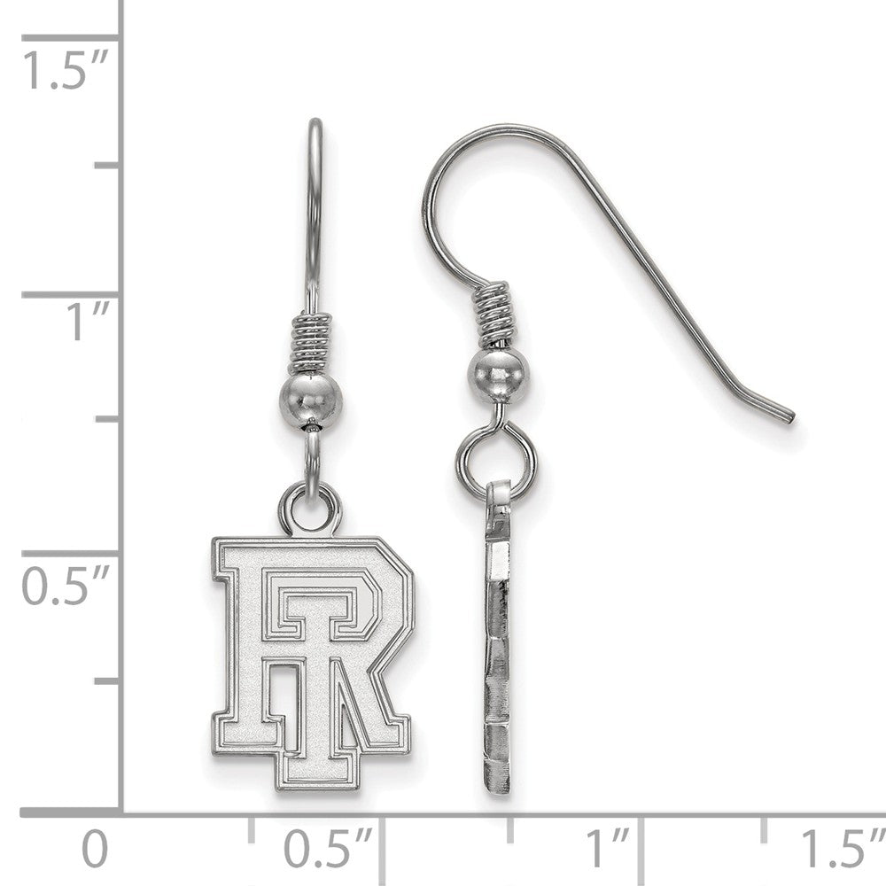 Alternate view of the Sterling Silver University of Rhode Island Small Dangle Earrings by The Black Bow Jewelry Co.