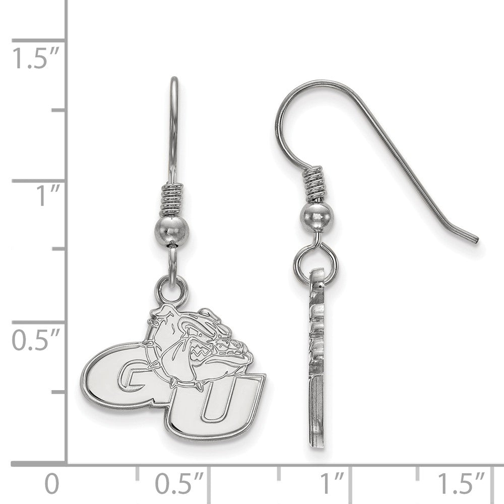 Alternate view of the Sterling Silver Gonzaga University Small Dangle Earrings by The Black Bow Jewelry Co.