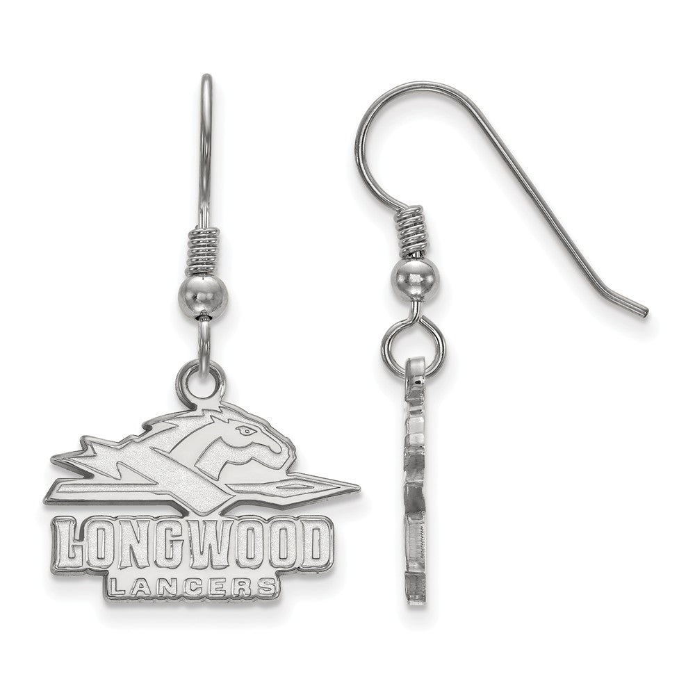 Sterling Silver Longwood University Small Dangle Earrings, Item E14068 by The Black Bow Jewelry Co.